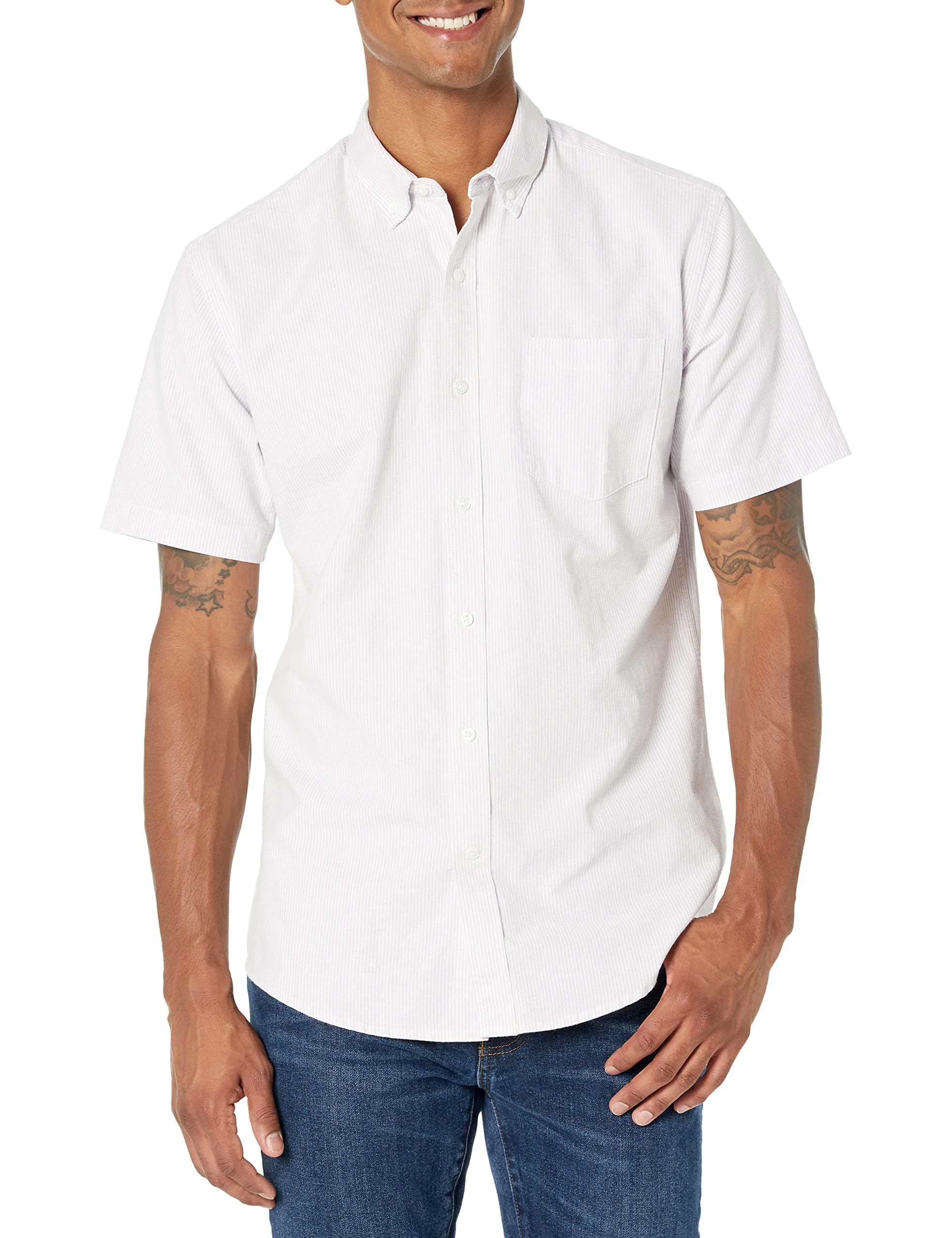 Amazon Essentials Men's Short-Sleeve Oxford Shirt with Pocket
