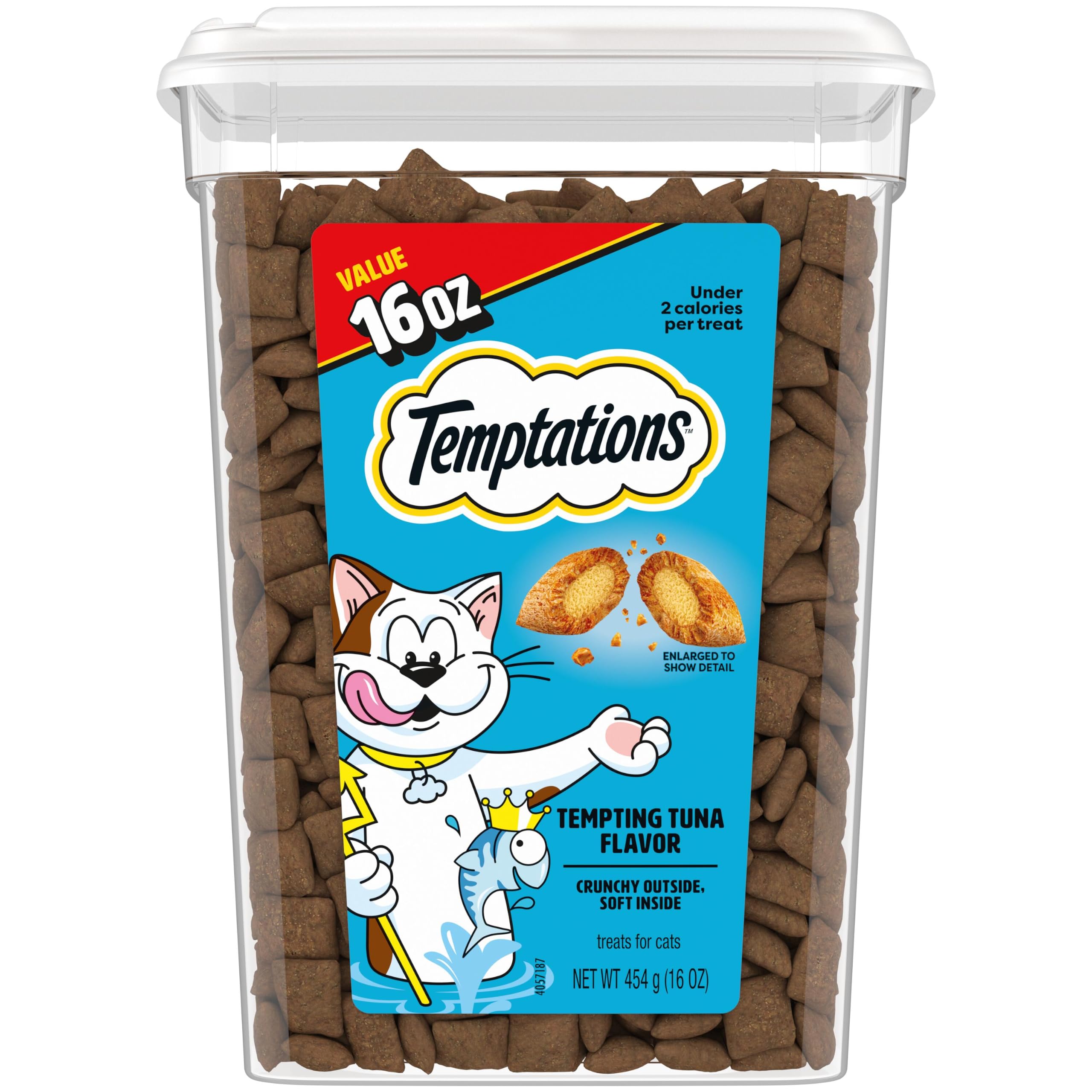 Temptations Classic Crunchy and Soft Cat Treats, Tempting Tuna, 16 oz | Under 2 