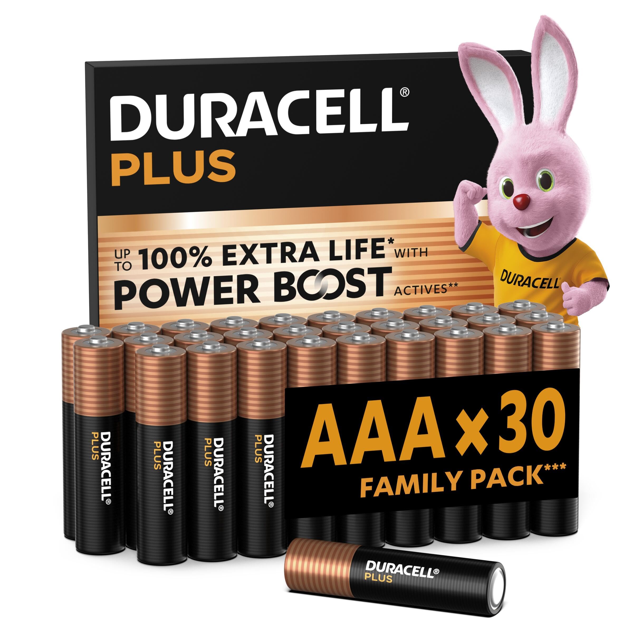 DURACELL Plus AAA Alkaline Batteries (Pack of 30) 1.5 V, LR03