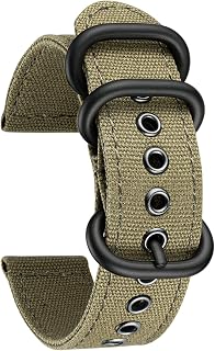 BINLUN Canvas Watch Strap for Men Women 18mm 20mm 22mm 24mm Fabric Watch Strap for Smartwatch Smart Watch Canvas Quick Release Replacement Strap 8 Colors