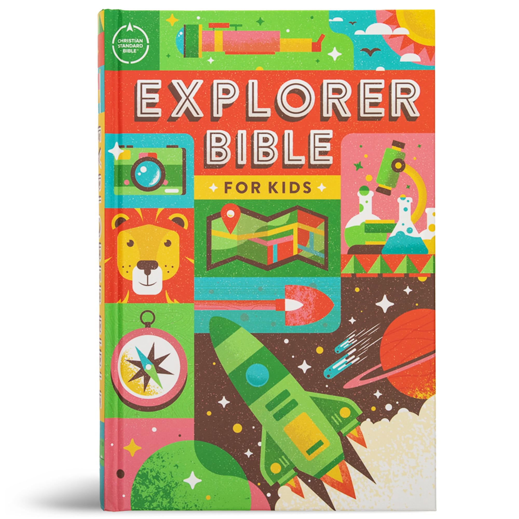 CSB Explorer Bible for Kids, Hardcover, Red Letter, Full-Color Design, Photos, I