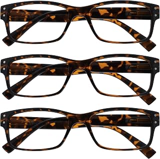 OPULIZE 3 Pack Men's Brown Tortoise Large Designer Style Spring Hinges Readers Rrr11-2 +2.00-88 g