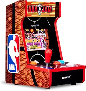 Arcade1Up NBA JAM Countercade Arcade, NBA JAM TE and NBA Hang Time | 7-Inch LCD Screen, Light-Up Marquee and Real-Feel Arcade Controls