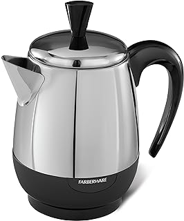 Farberware 4-Cup Stainless Steel Coffee Percolator, Automatic Keep Warm