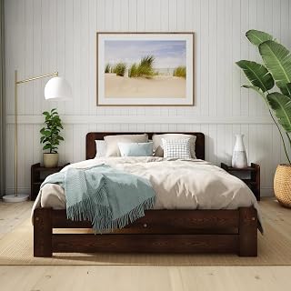 Super King Bed Frame 6ft, F1 Solid Wooden Slats, Easy Assembly