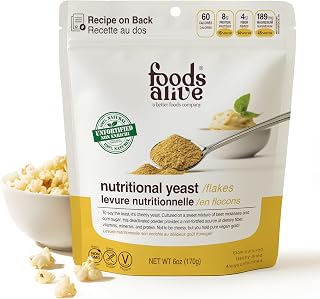 Foods Alive Nutritional Yeast Flakes | Unfortified - Non-Fortified, Plant Based Protein, Vegan Cheese Powder Substitute, Versatile Seasoning for a Wide Range of Dishes