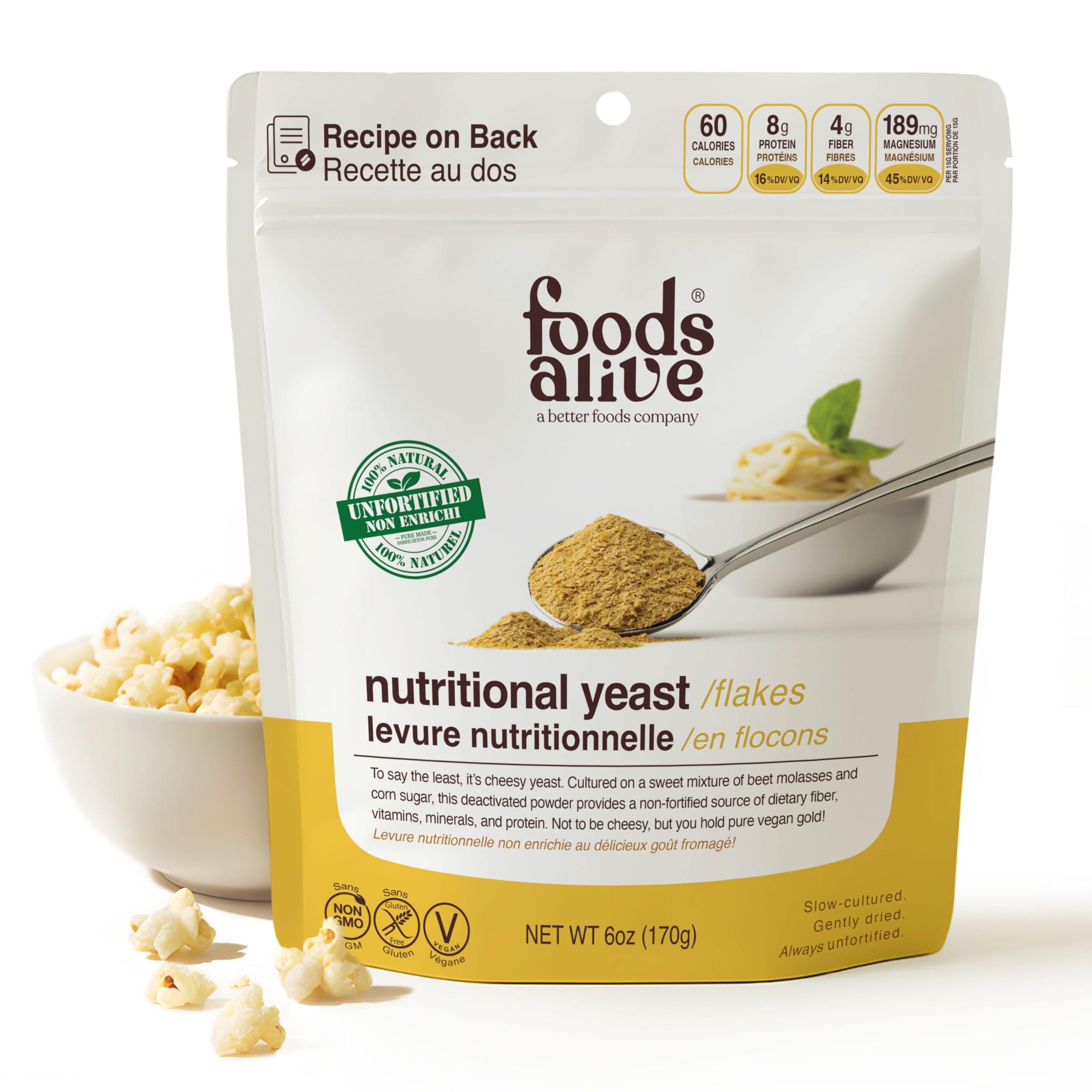 Foods Alive Nutritional Yeast Flakes | Unfortified - Non-Fortified, Plant Based 