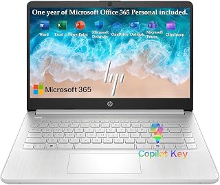 HP 2026 Everyday Laptop, Intel CPU, 128GB Storage, Copilot AI, Office 365 | 1TB Cloud Storage, Windows 11, Fast Charge, WiFi 6, Long Battery Life, Lightweight & Portable, Study & Work, Modern Silver