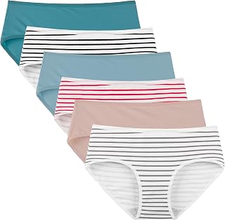 INNERSY Women's Underwear Cotton Hipster Panties Regular Size Plus Size 6 Pack