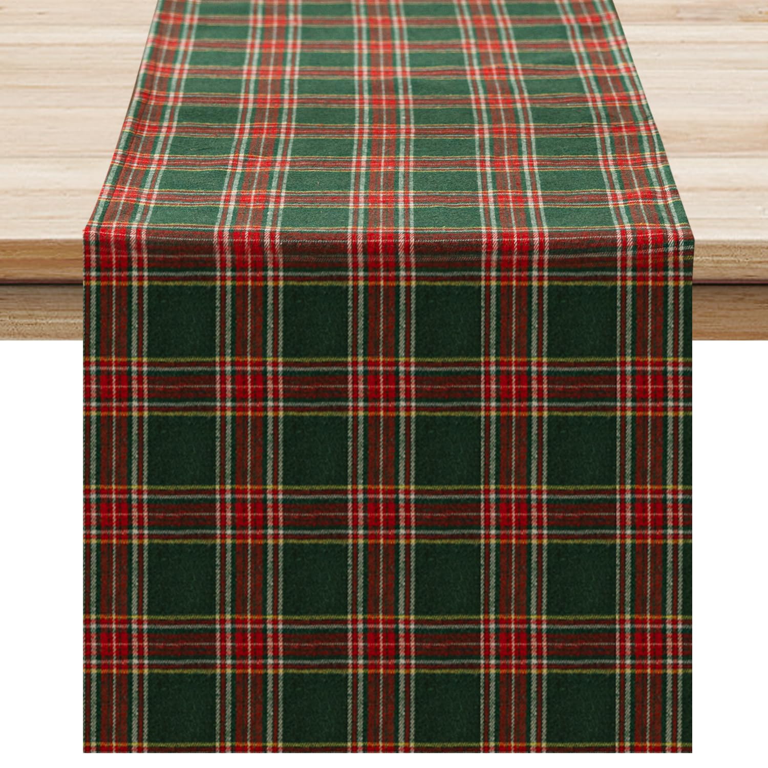 Softalker Buffalo Plaid Christmas Table Runner, 13 x 91 cm, Stain Resistant, Was