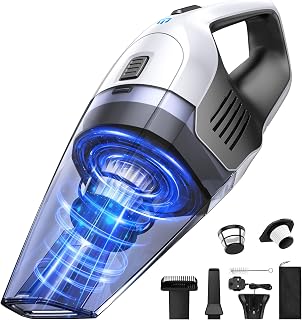 Portutif Handheld Vacuum Cleaner, 8Kpa Strong Suction Car Vacuum Cleaner | Hand Held Vacuum Cordless，Portable 30-Min Run Time，400ML Dust Cup，78Db， Lightweight for Car，Carpet Stairs，Pet Hair