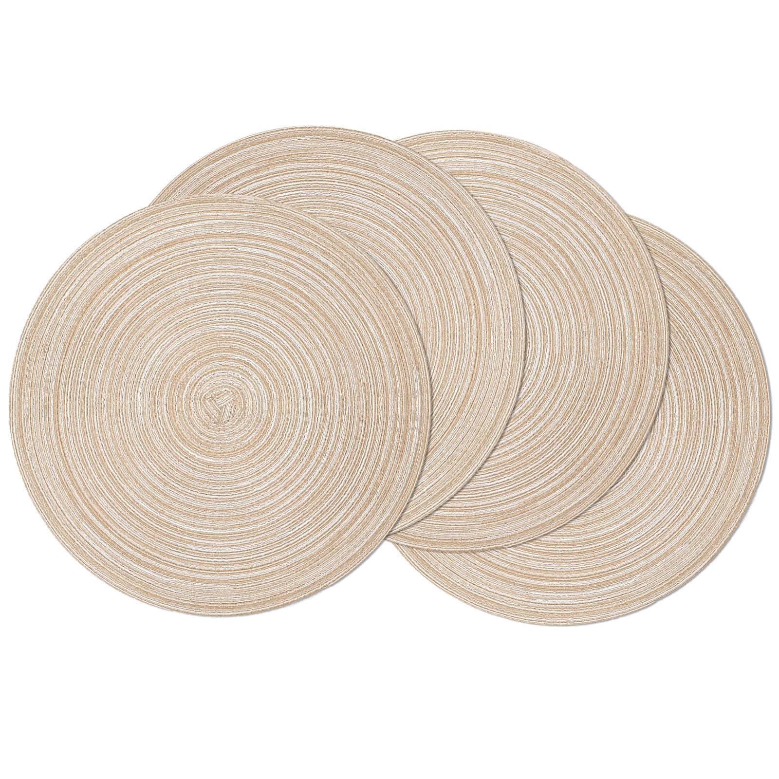 SHACOS Round Braided Placemats Set of 4 Washable Place Mats for Dining Tables 15