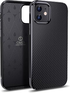 ONES Case for iPhone 12/12 Pro Soft, Carbon Fiber Texture, Military Drop Protection, Airbags Anti-Shock, Anti-Fingerprint, Anti-Scratch, Protect Screen Camera, Phone Slim Case, Black