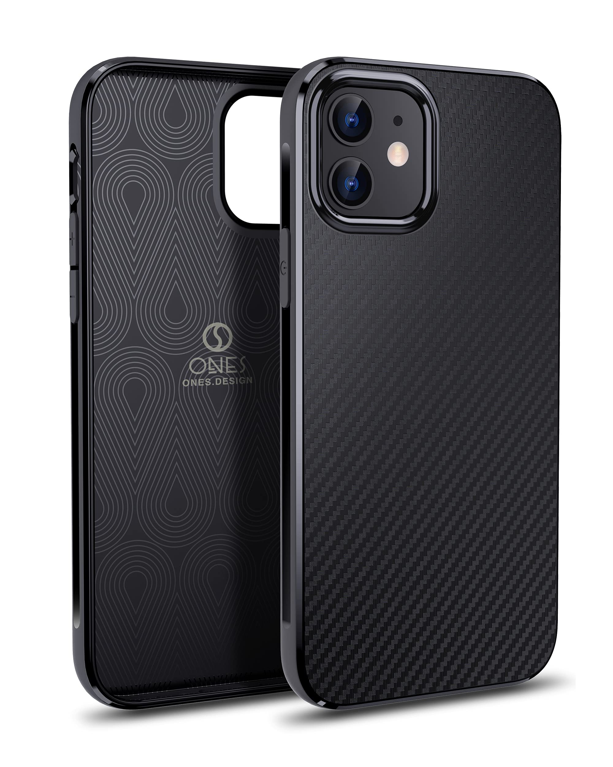 ONES Case for iPhone 12/12 Pro Soft, Carbon Fiber Texture, Military Drop Protect