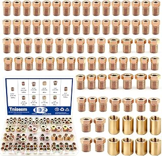 Tnisesm 102Pcs 3/16" & 1/4" Brake Line Fittings Assortment Kit,3/8 Inch-24 Threads Nuts and Unions,7/16Inch-24,1/2 Inch-20,9/16 Inch-18,7/16 Inch-24 Threads Nuts and Unions