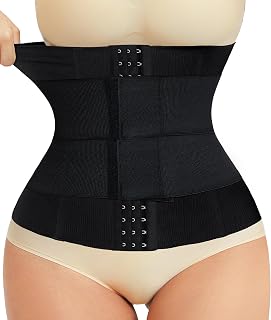 loday Waist Trainer Corset Shapewear Tummy Control Body Shaper Waist Cincher for Women Postpartum Belly Band Wrap(S,Black(Hook And Adjustable Belt))