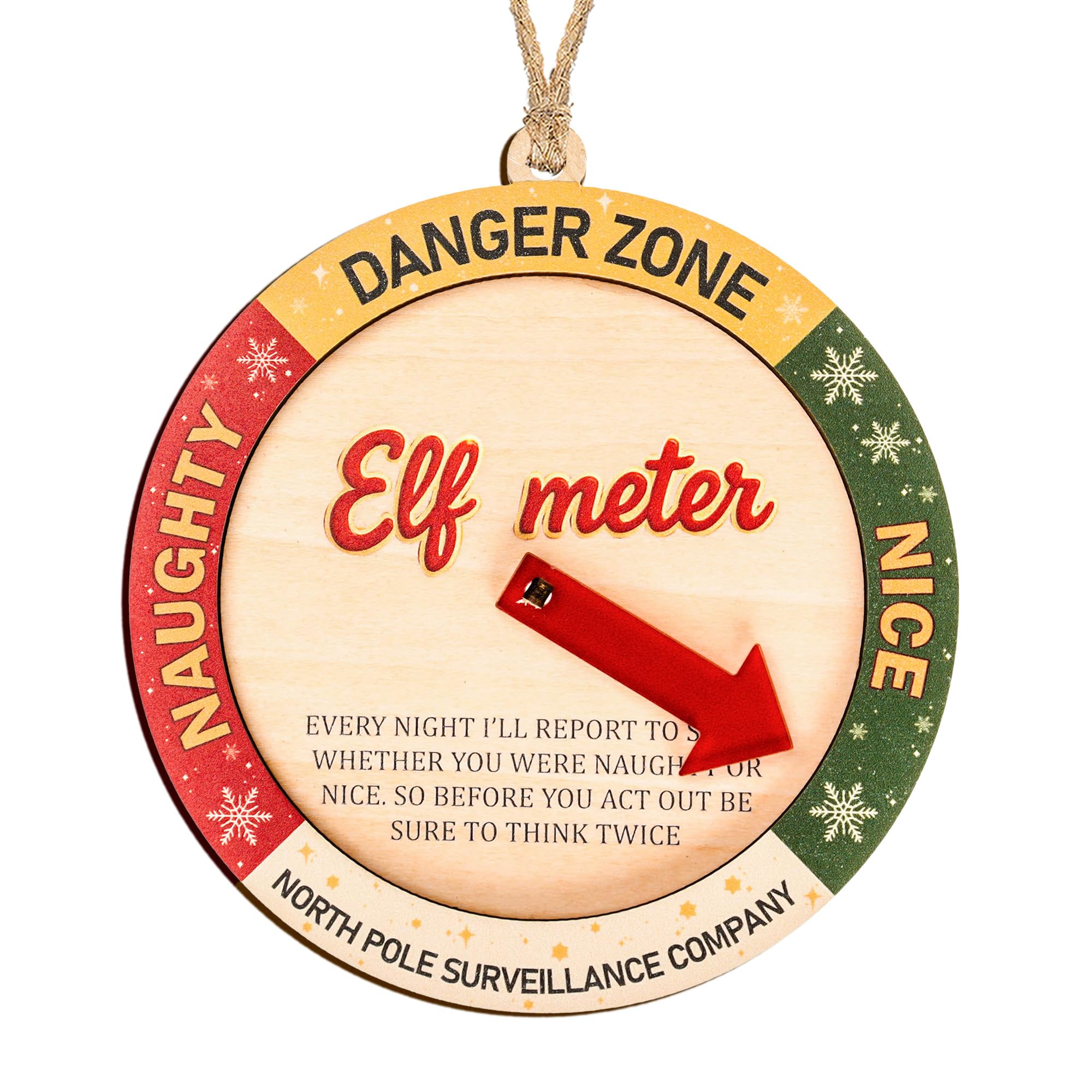 Funny Elf Accessories Naughty or Nice Elf Meter Christmas Ornament 2026, Funny X