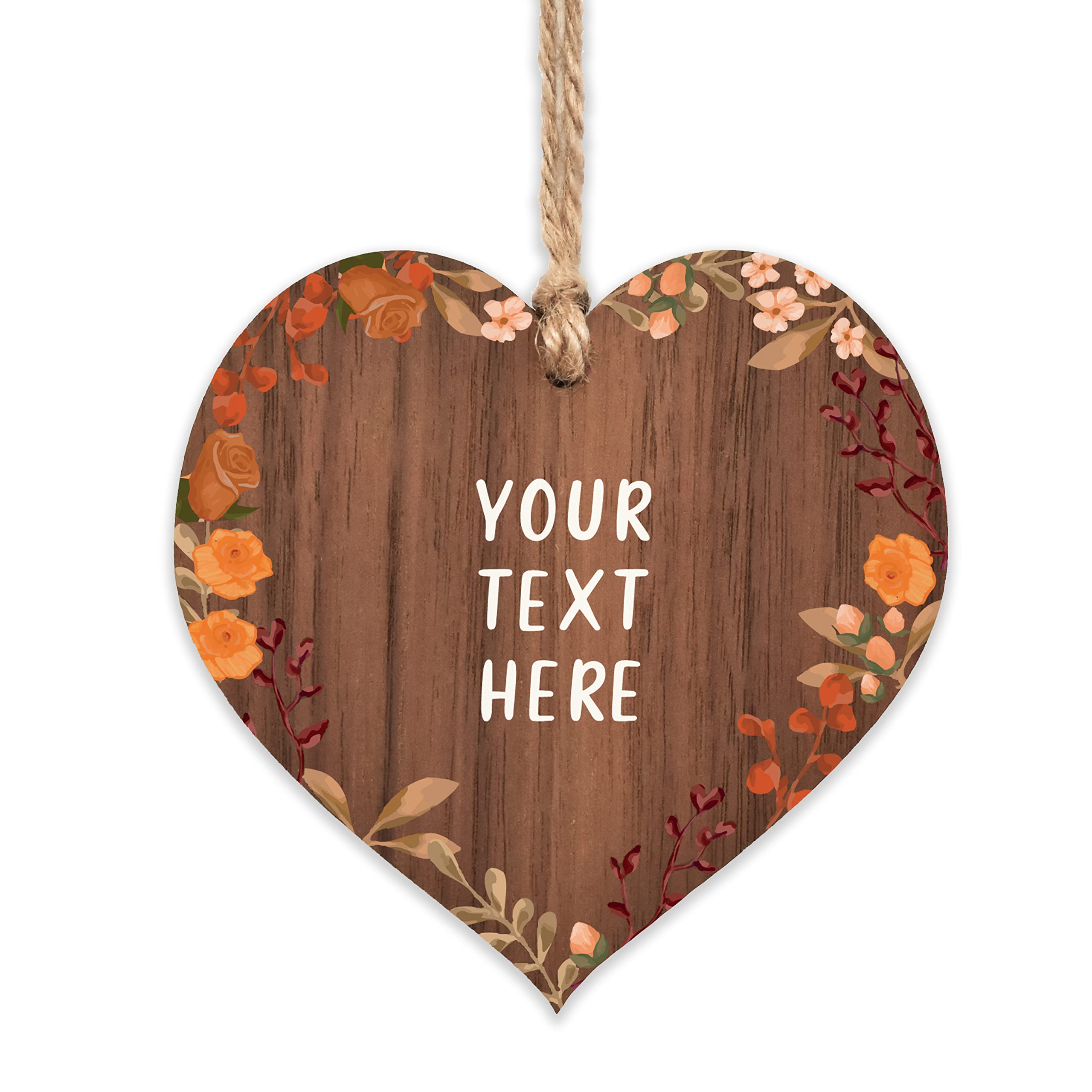 Your text here wooden heart hanging wooden heart | sentimental personalised cust