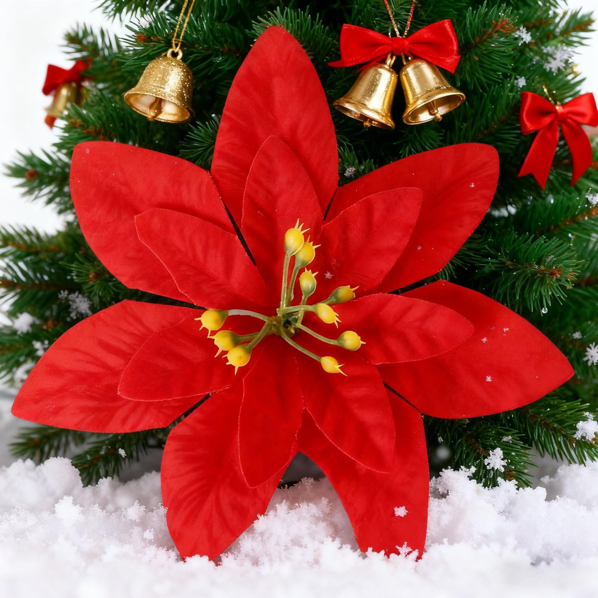 5 Pieces Artificial Glitter Flower Garlands Christmas Tree Hanging Ornaments Sil