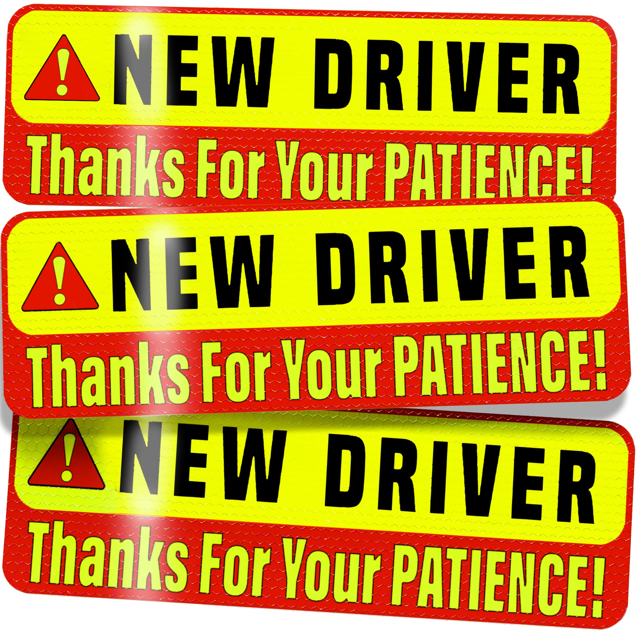 ASSURED SIGNS New Driver MAGNETIC Sign for Car, 3-Pack, 9.72" x 3.24" | Encourag