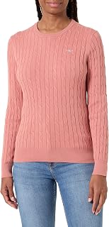 GANT Womens Cotton Cable Knit Crew Neck Sweater