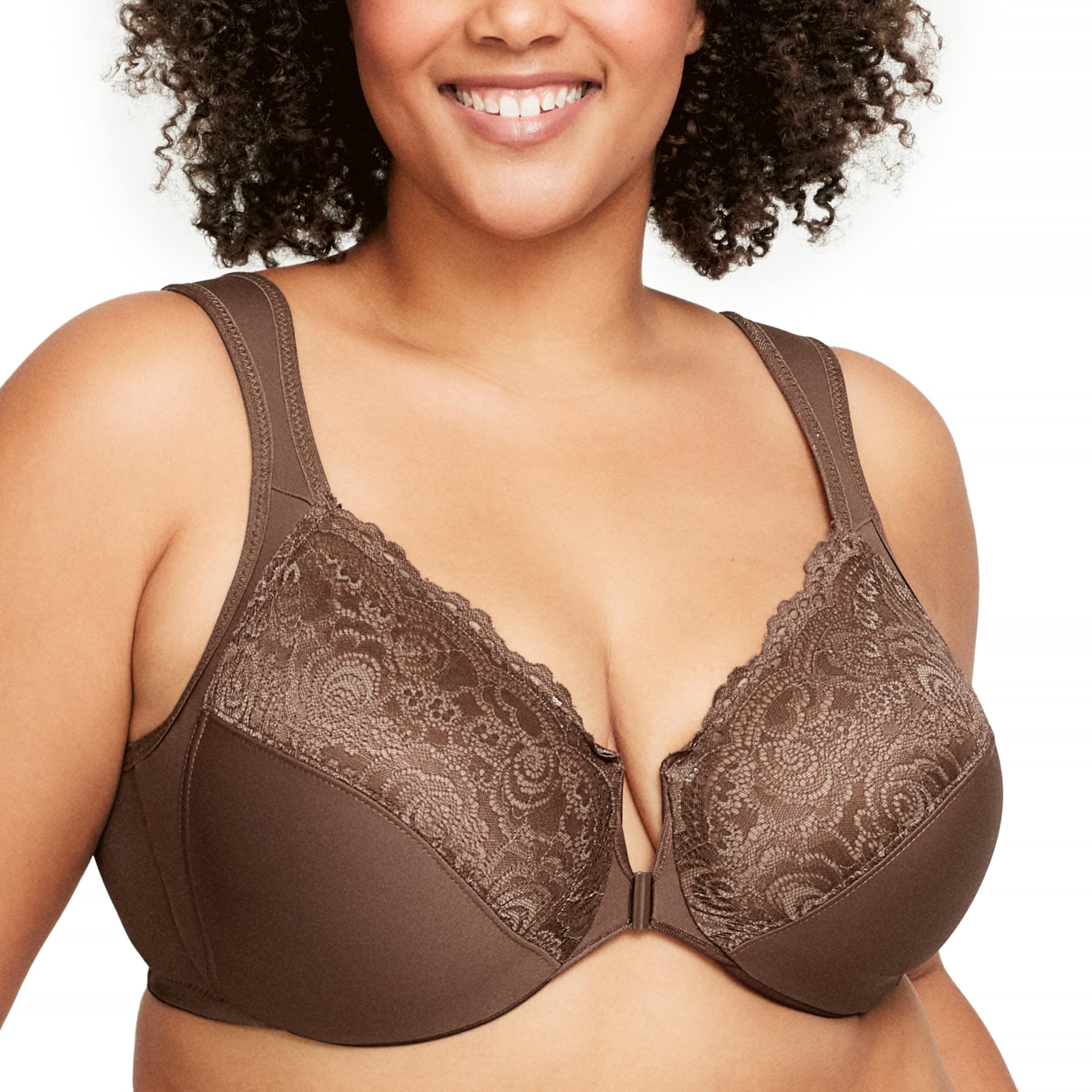 Glamorise Wonderwire Women's Plus Size Underwired Front Closure Bra #1245