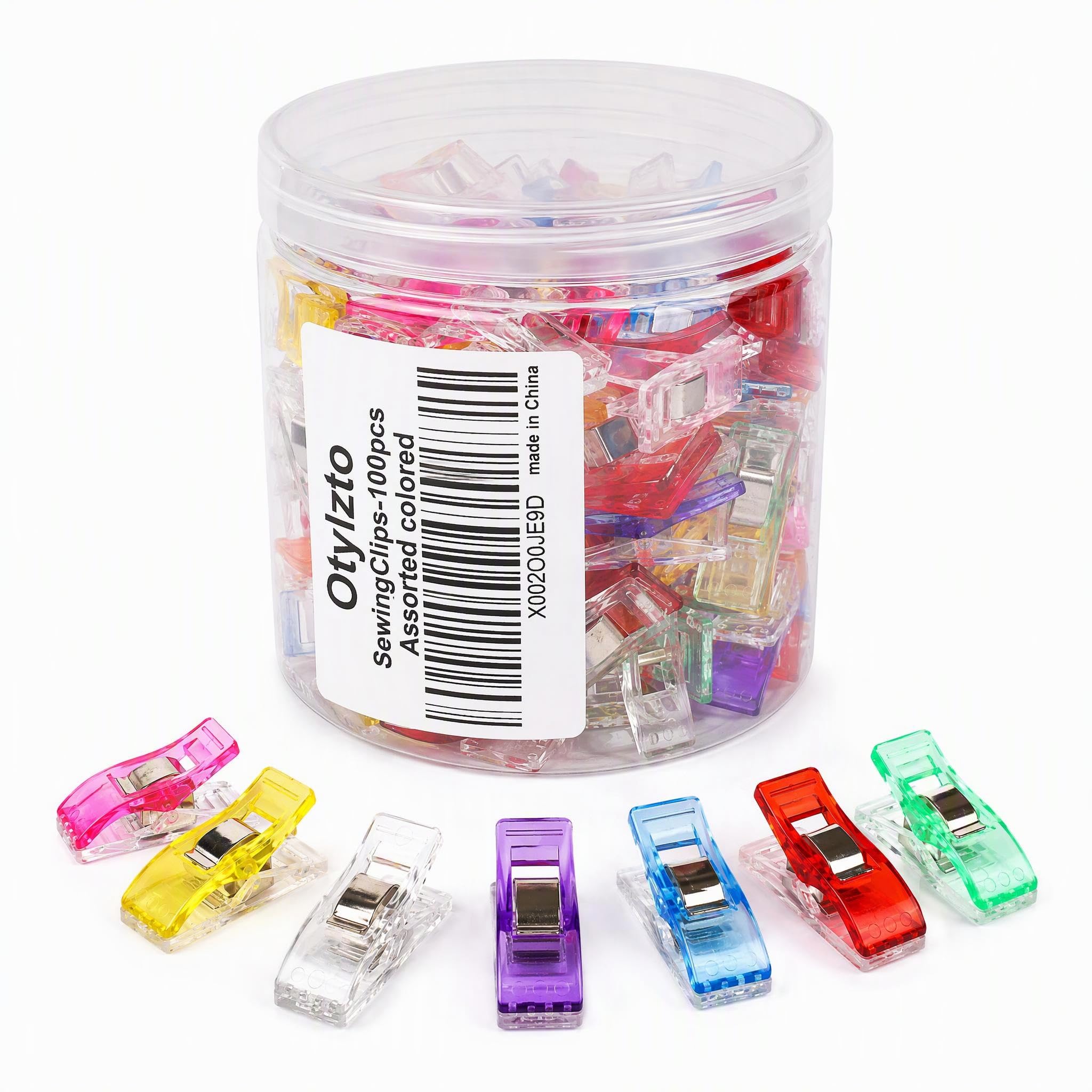 Otylzto Sewing Clips 100 Pcs Assorted Colors, Quilting Clips for Crafts | Premiu