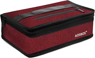 Aosbos Insulated Lunch Bag Small Lunch Box for Women Kids Lunch Bags for Girls Portable Soft Tote Bags Mini Cooler Lunch Pail Reusable Thermal Lunch Boxes Meal Prep Containers Work Office School Red