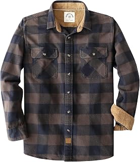 Dubinik® 6 oz Flannel Shirt for Men Plaid Cotton Brushed Utilit Casual