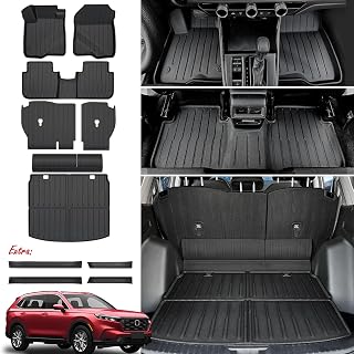 JOULARISE Floor Mats for Honda CRV 2023-2027 Hybrid &amp; Gas, with Cargo Mat | Full Protection Mat Set with Cargo Liner, All Weather TPE, Non Slip &amp; Odorless &amp; Scratch Proof, CR-V Accessories