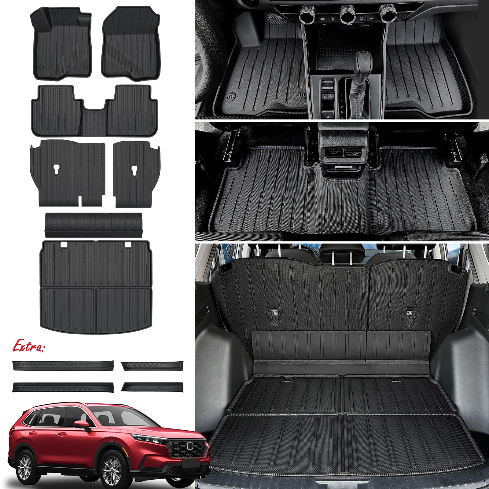 Floor Mats for Honda CRV 2023-2027 Hybrid & Gas, with Cargo Mat