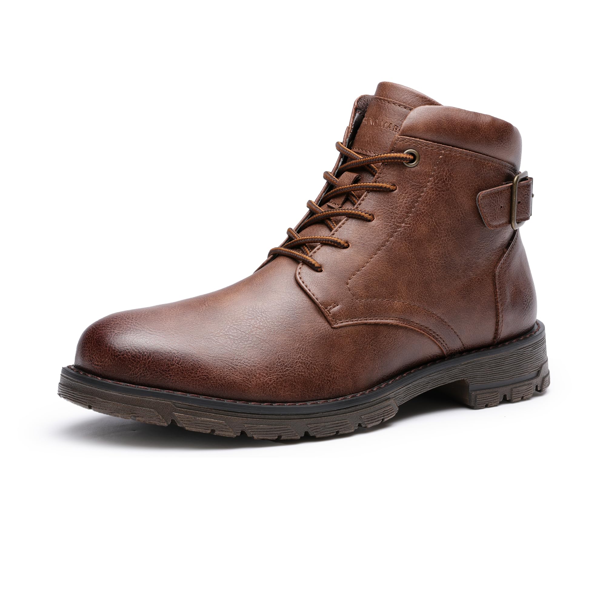 Bruno Marc Men's Motorcycle Boots, Lace-Up and Zipper, Anatomical Footbed and St