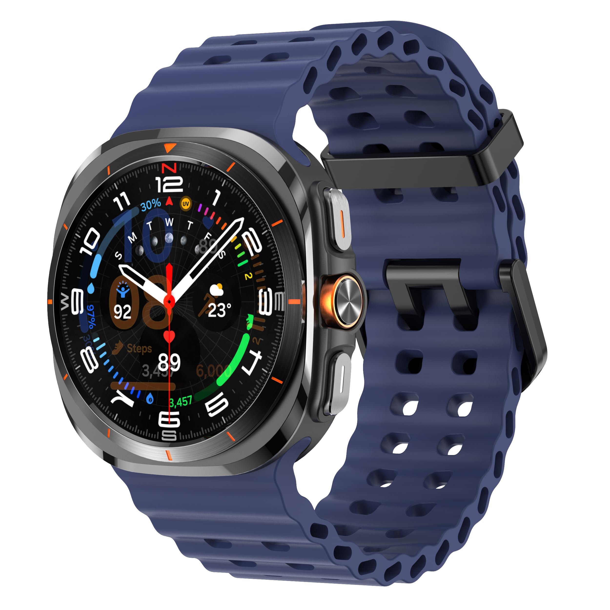Compatible with Samsung Galaxy Watch Ultra Strap Silicone Ocean Replacement Band