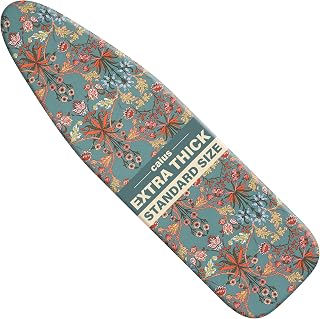 caius Ironing Board Cover and Pad,15"x54",Elastic Edge,Easy Fit | Cotton, Triple-layer heat reflection cuts time. Durable & hook-and-loop straps. Fits ironing boards 13-15 x 52-54 inches.