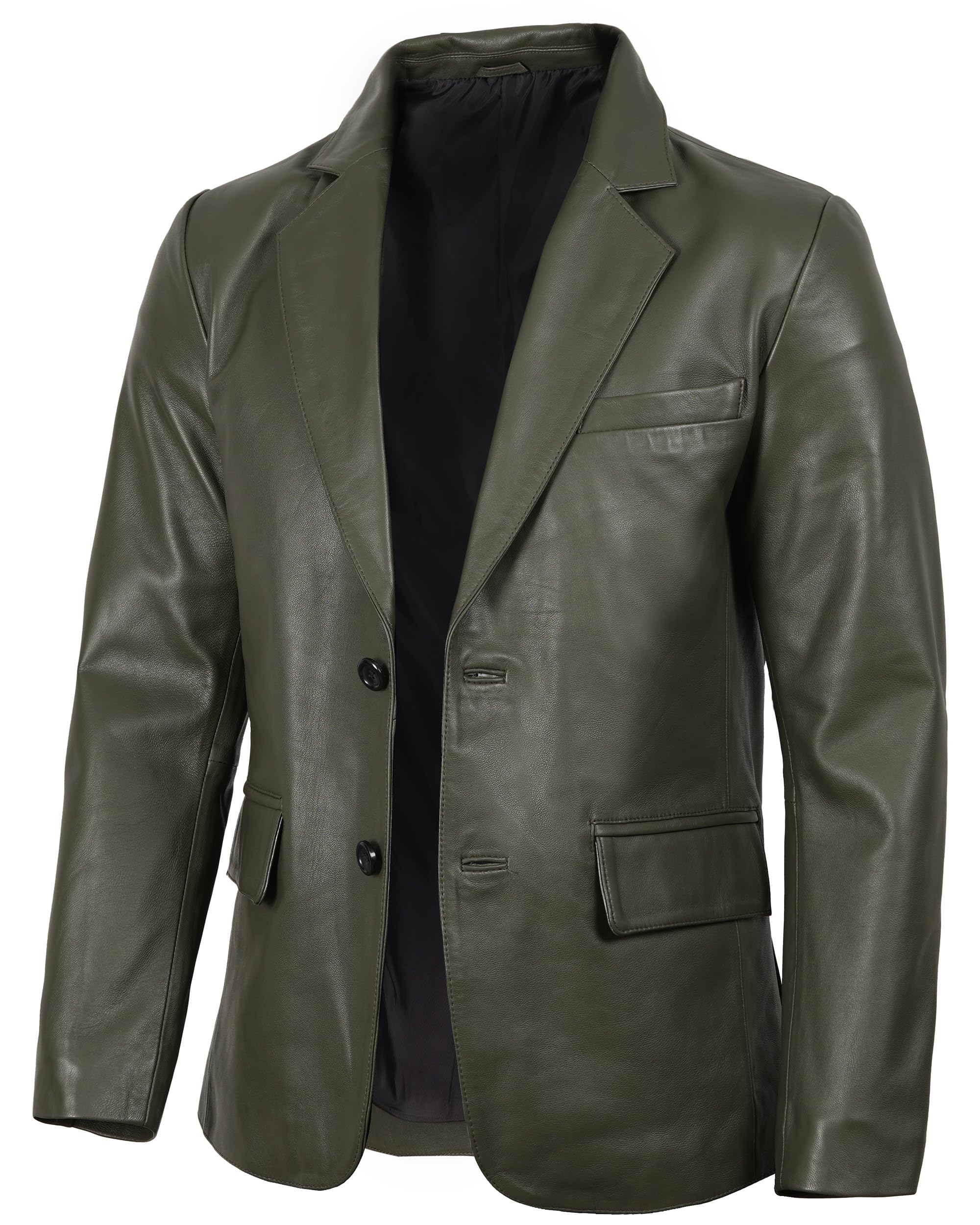 Decrum Real Lambskin Leather Blazer Men - Casual Mens Leather Blazer Jacket