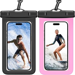 70 Years Loved Waterproof Phone Pouch, Durable Multilayer IPX8 Protection Water Proof Phone Case Touchscreen Access and fit up to 8.3 inches，Cruise Essentials for Beach and Pool (Black & Pink)