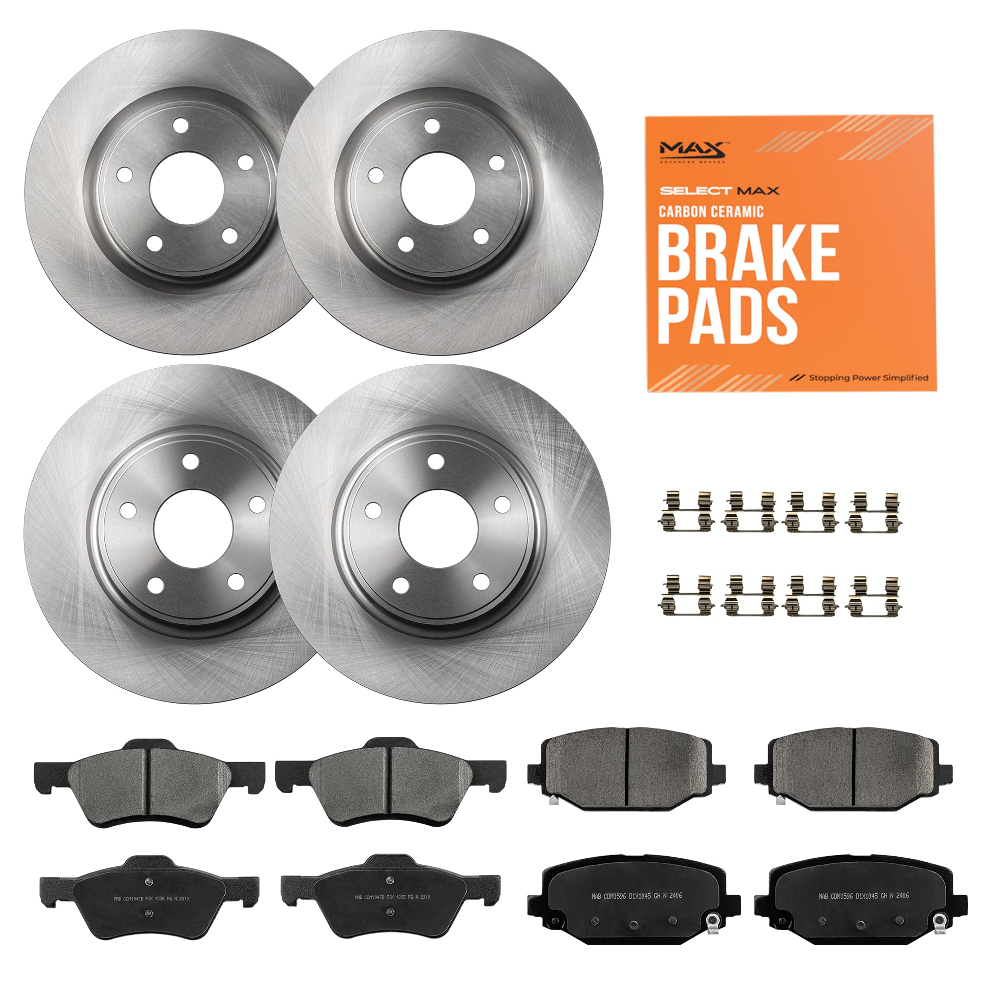 Max Advanced Brakes Front & Rear Brake Kit For Dodge Grand Caravan | Fits 2012-2
