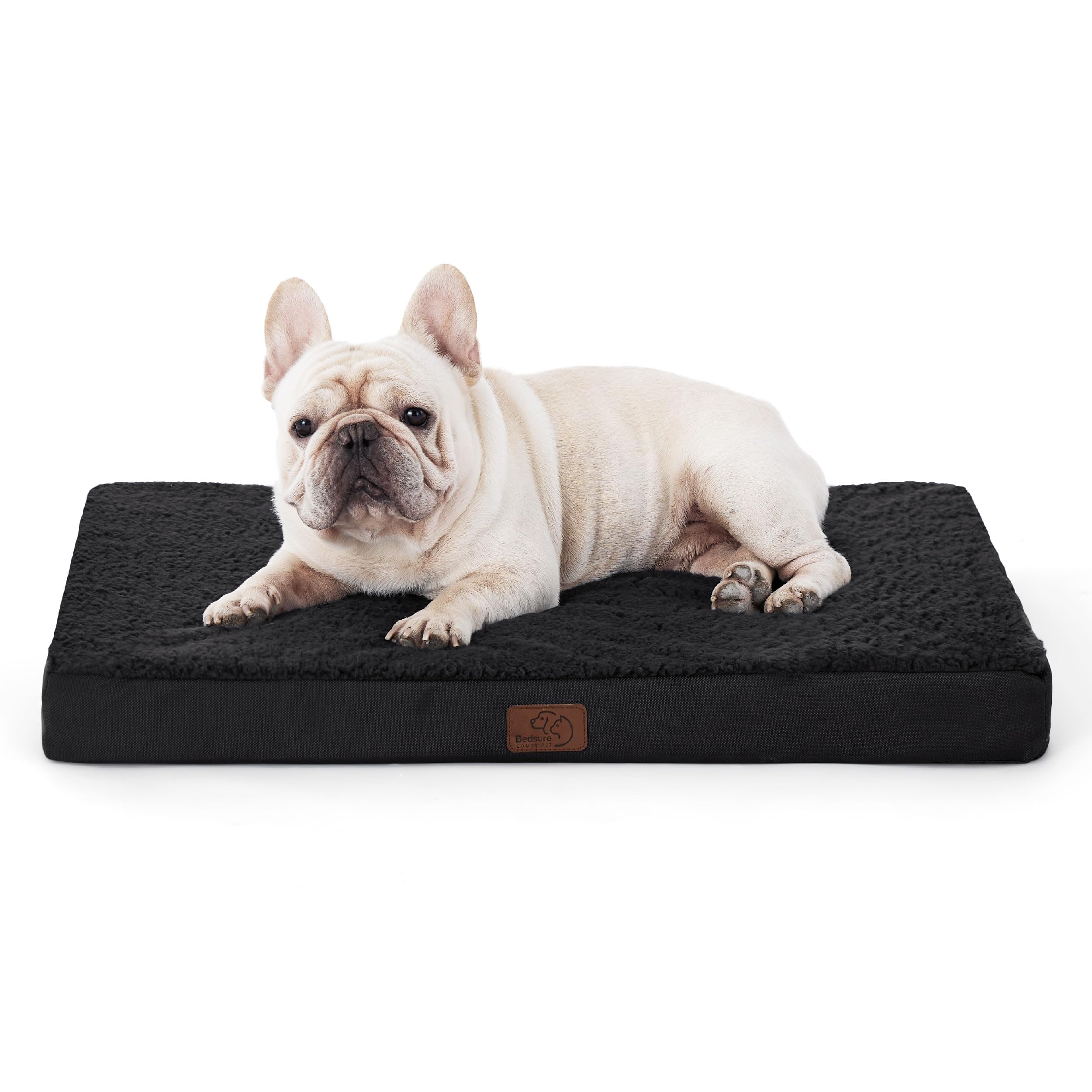 Bedsure Orthopedic Dog Bed with Washable Cover for Small, 76x51cm Black