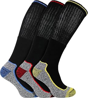 Sock Snob Mens Knee High Socks for Steel Toe Boots Anti Sweat Breathable Heavy Duty Bamboo Work Socks