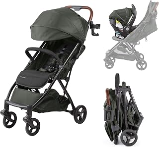Ingenuity 3Dquickclose CS+ Compact Fold Stroller – Lightweight Stroller with Oversized Canopy, Extra-Large Storage and Compact Fold, Forest