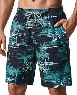 ELETOP Mens Swim Shorts 9 inch Bathing Suit with Mesh Lining