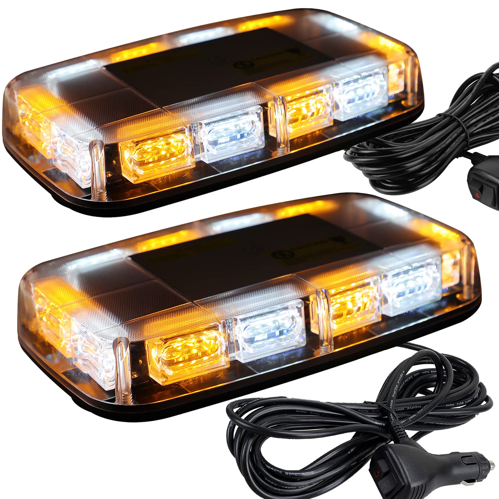 ASPL 2pcs 48LED Roof Top Strobe Lights with Magnetic Base | High Visibility Safe