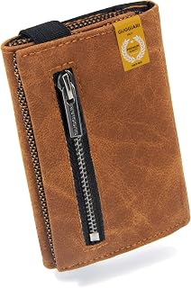GUGGIARI Men’s Slim Wallet with RFID Protection for Credit Cards, Slim Polyurethane (PU) Leather Wallet with Key Ring, Card Holder Wallet, camel, S