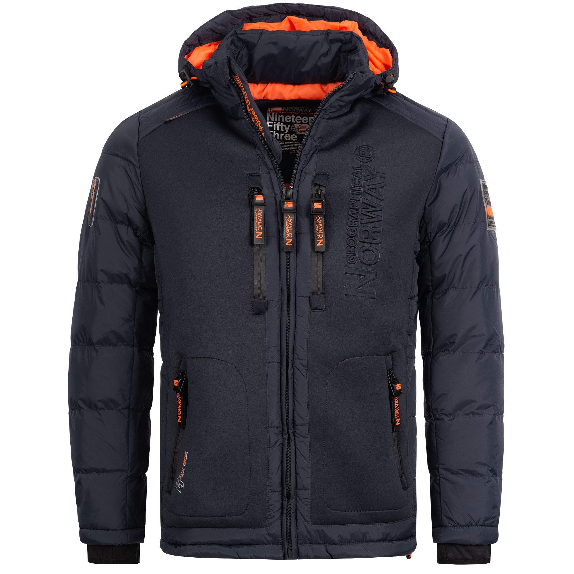 Geographical Norway IMS Production Men's Winter Quilted Anorak Jacket with Hood 