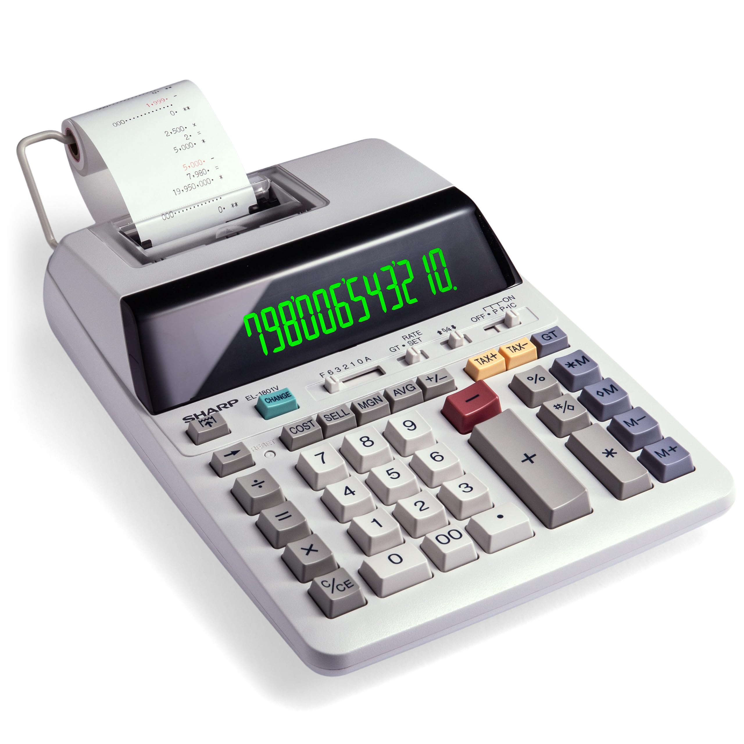 Sharp EL-1801V Portable 12-Digit 2-Color Serial Printing Calculator | X-Large LC