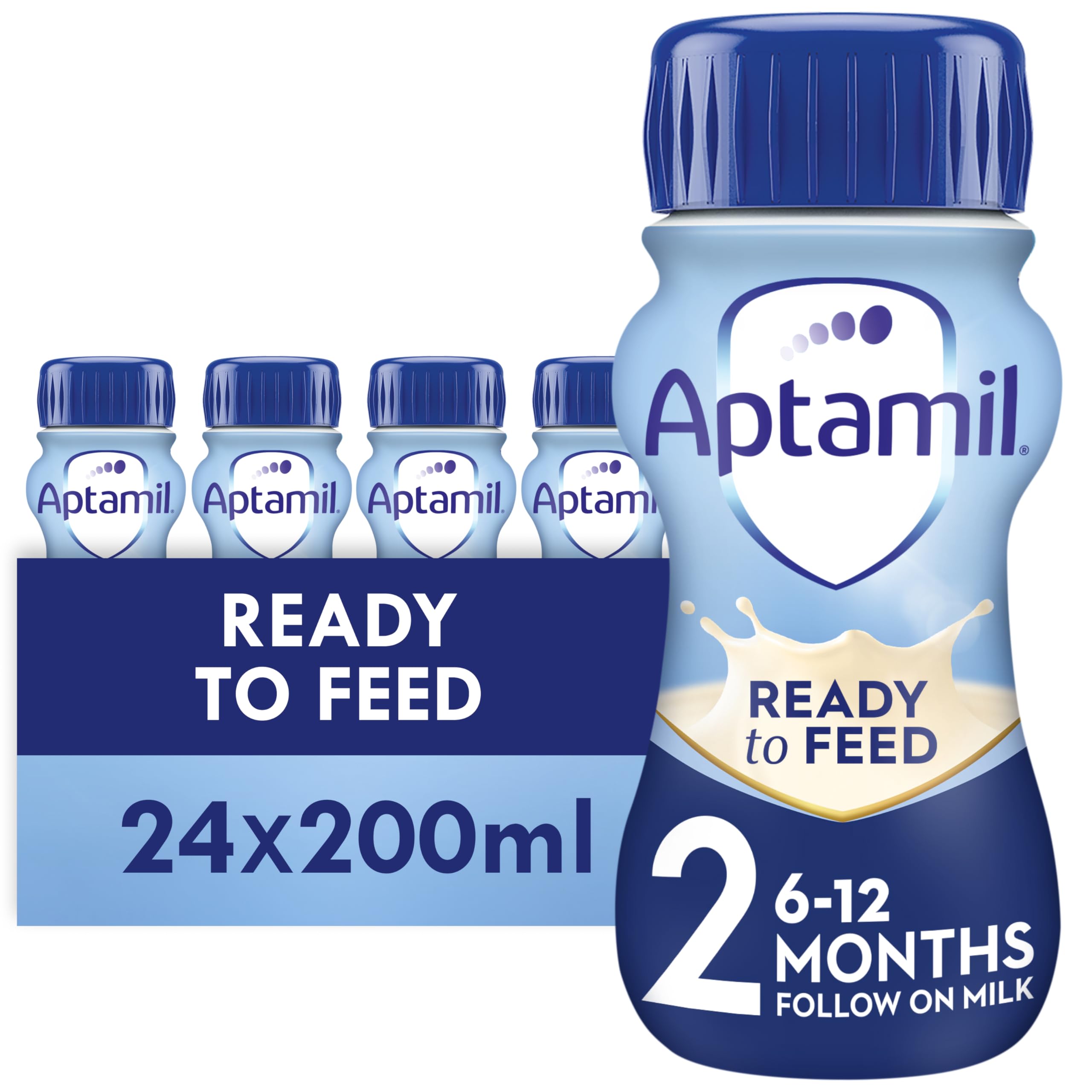 Aptamil 2 Follow on Liquid Formula, Ready to Feed, 6-12 months, 24 x 200ml | No 