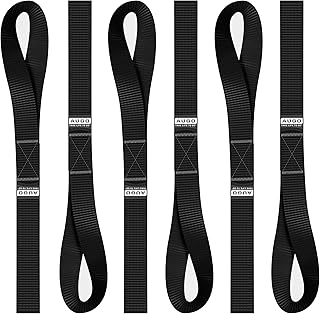 Soft Loop Tie Down Straps - 1,500 Load Capacity &amp; 4,500 Lbs Breaking Strength - 6 Pack - Loops for Securing ATV, UTV, Motorcycles, Scooters, Dirt Bikes, Lawn &amp; Garden Equipment - by AUGO