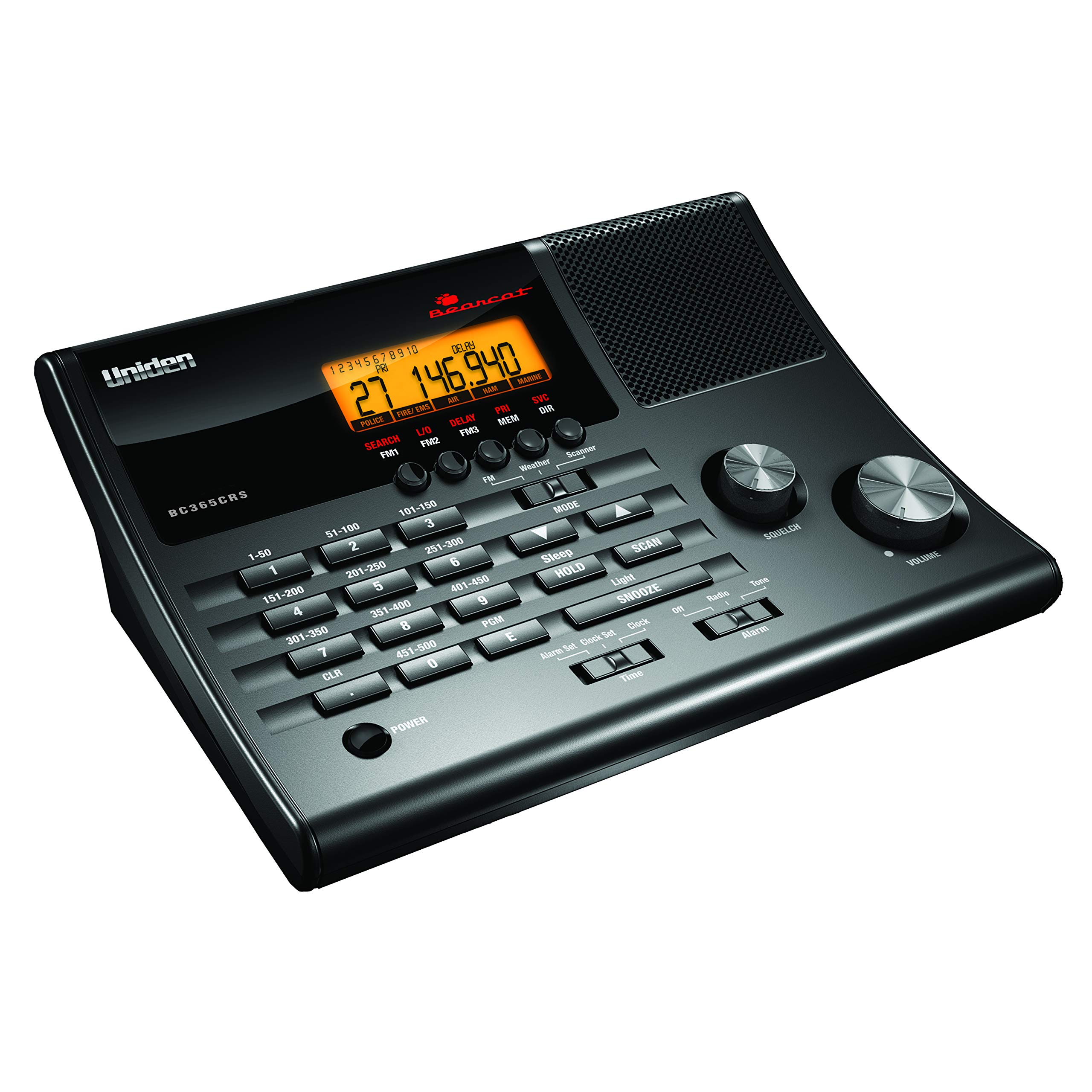 Uniden BC365CRS 500 Channel Scanner and Alarm Clock, Snooze, FM Radio, Weather A