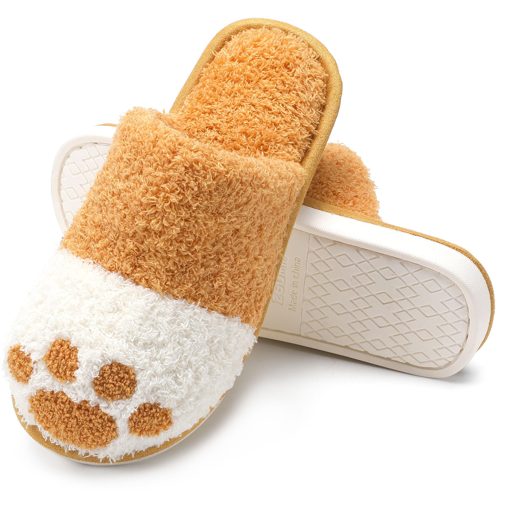 MAXTOP Lindas pantuflas de animales para mujer, pantuflas de casa de felpa suave