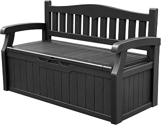 Devoko 80 Gallon Storage Bench Deck Box Waterproof&Lockable | Outdoor Benches for Patio Furniture, Garden Decor and Outdoor Seating for Cushions, Garden Tools and Pool Supplies